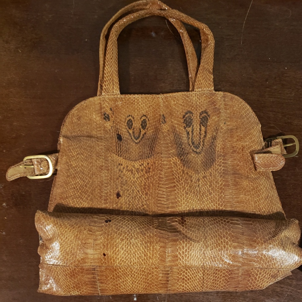 Handmade Vintage Genuine Snakeskin Handbag - Picture 4 of 8